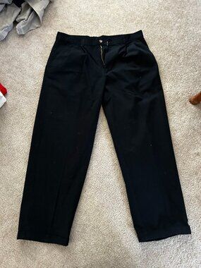 George Men's Pleated Pants 36x30 Black